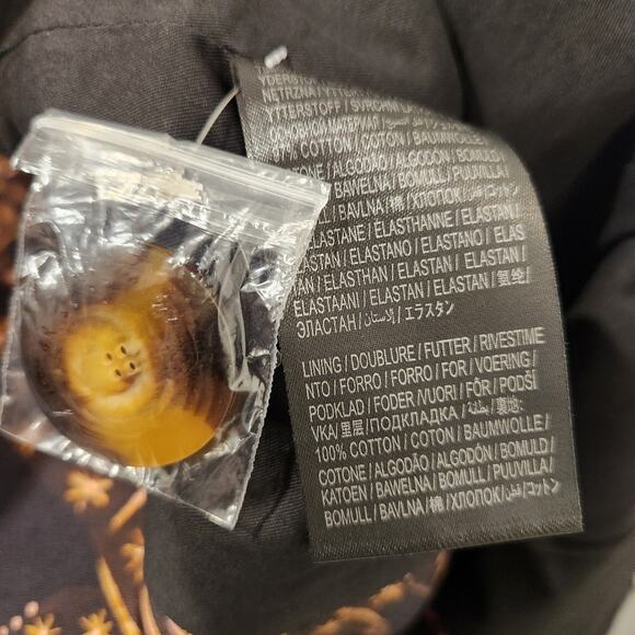 Farm Rio Leopard Sky Celestial Puff Sleeve Belted Blazer brown Jacket size large - Picture 9 of 9